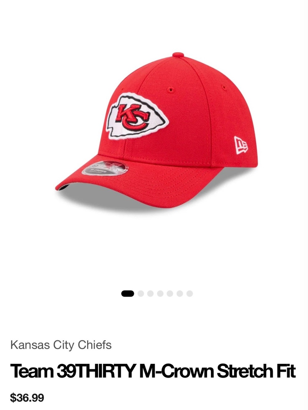 New Era Kansas City Chiefs Red 39THIRTY M-Crown Stretch Fit Hat